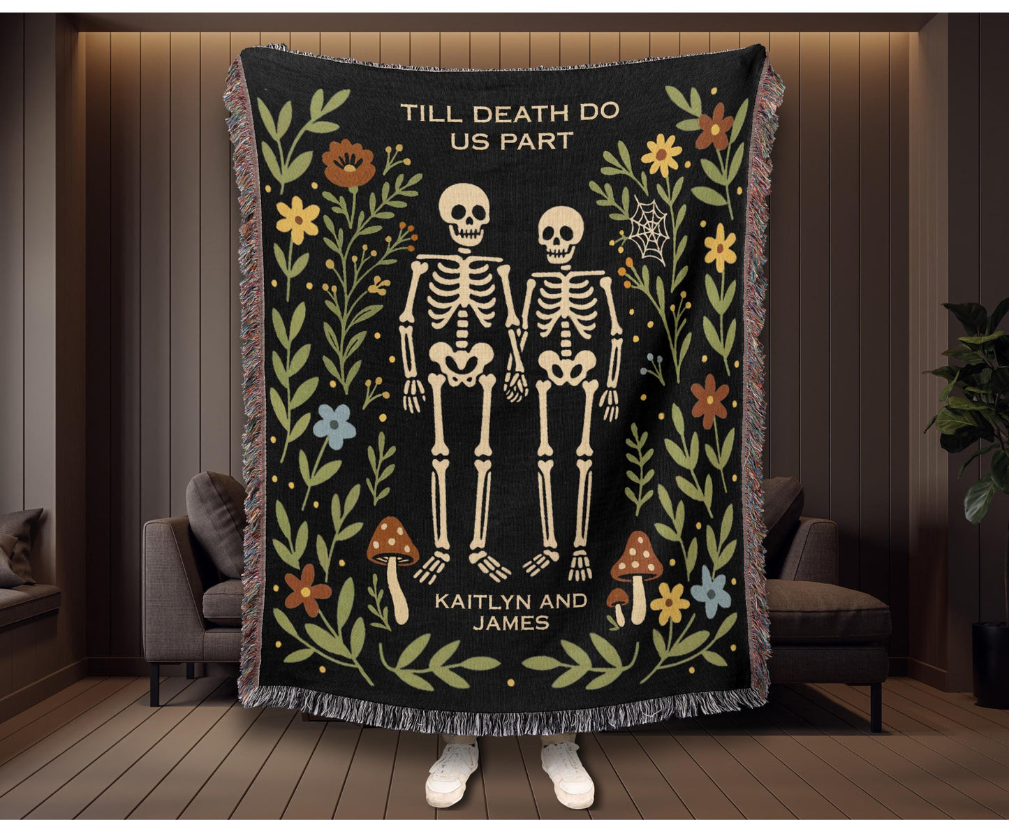 Skeleton Blanket Happy Halloween