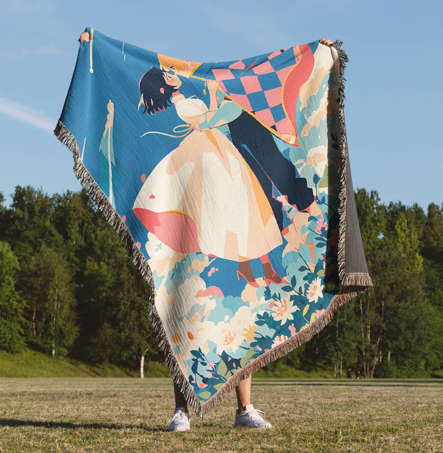 Howl and Sophie Japanese Anime Woven Blankets