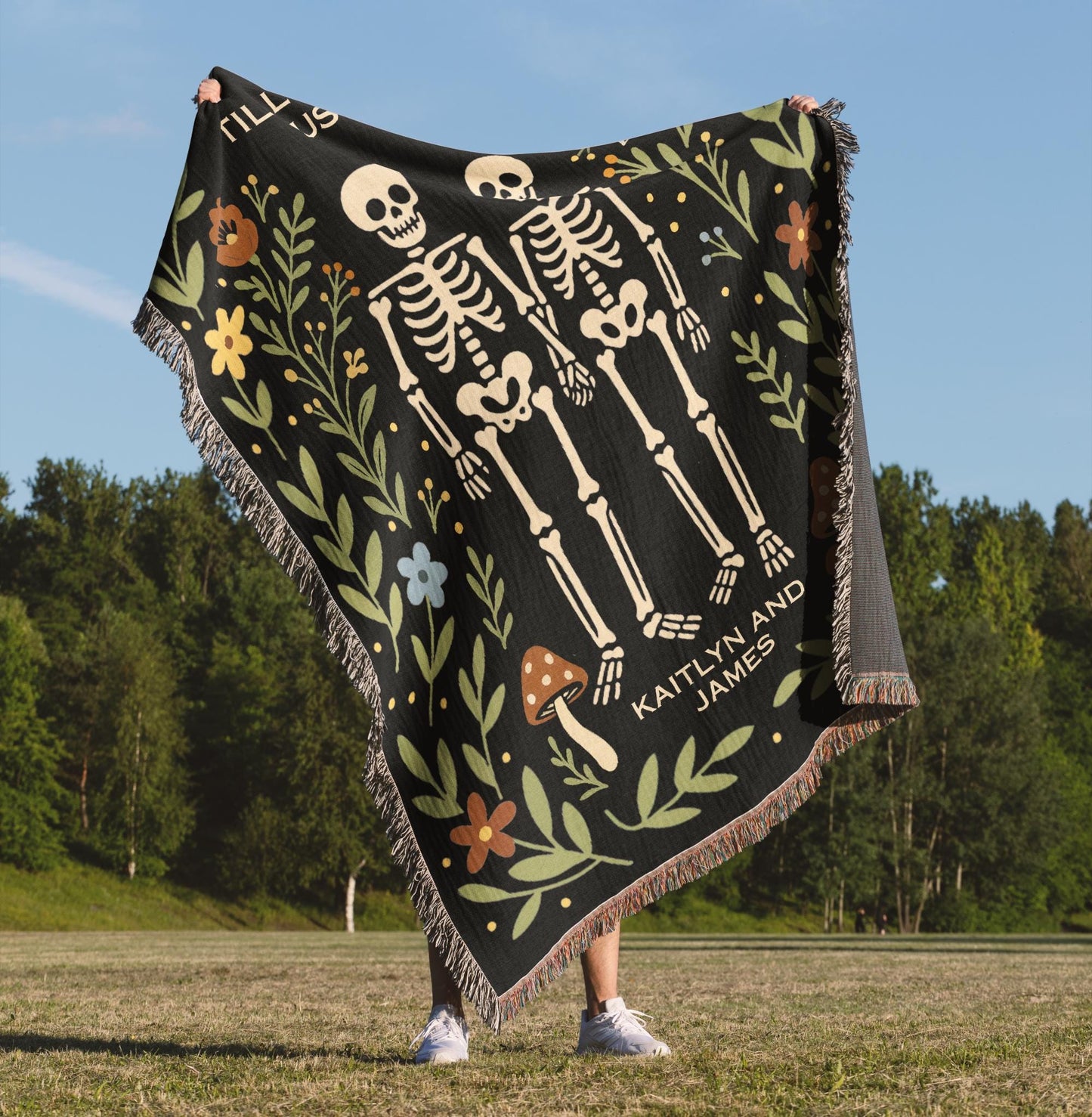 Skeleton Blanket Happy Halloween
