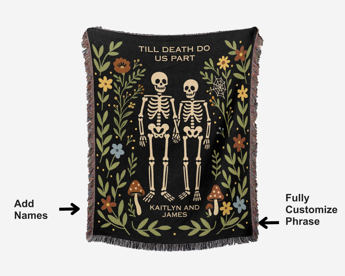 Skeleton Blanket Happy Halloween