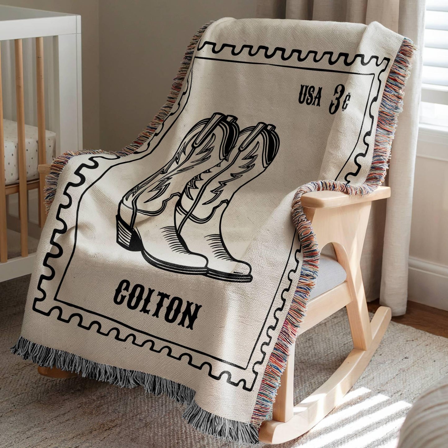 Cowboy Boots Woven Blanket