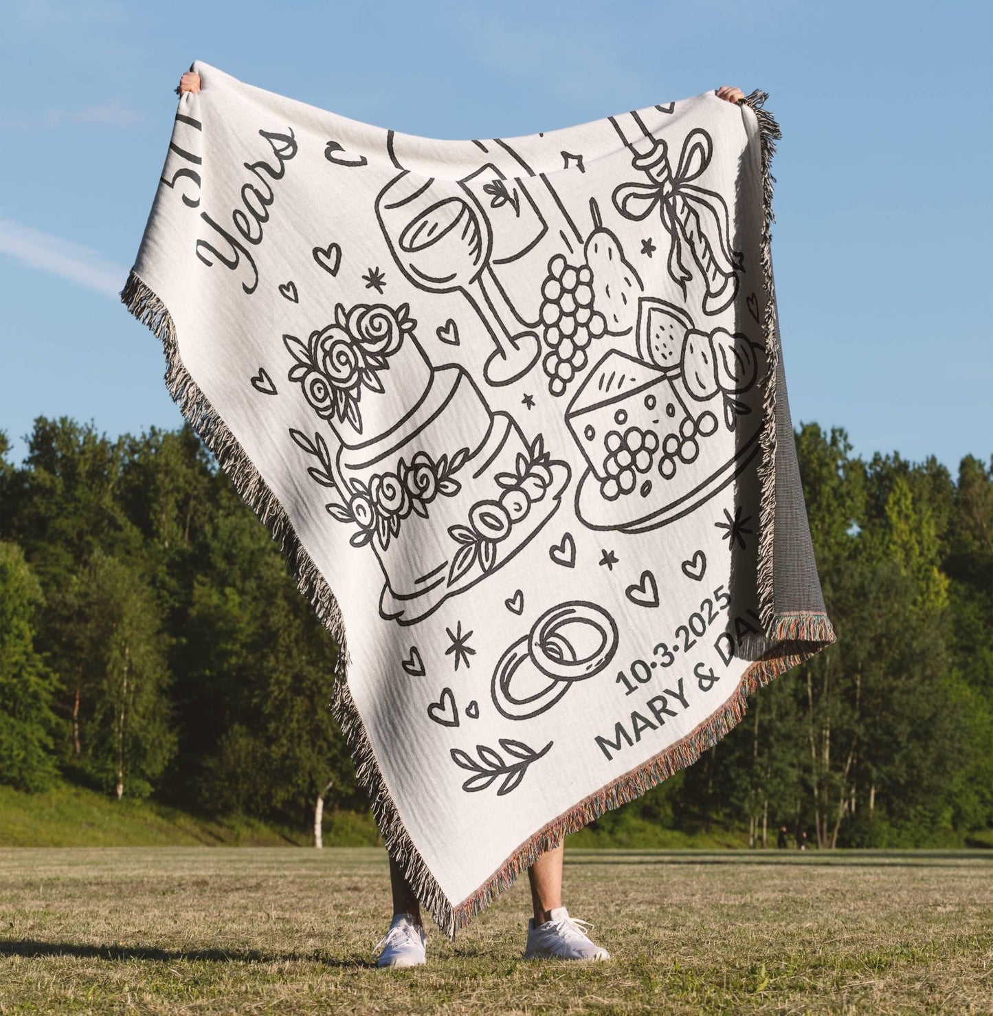 50th Wedding Anniversary Woven Blanket
