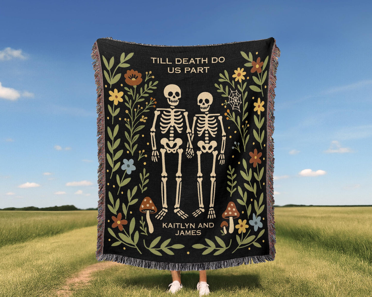 Skeleton Blanket Happy Halloween