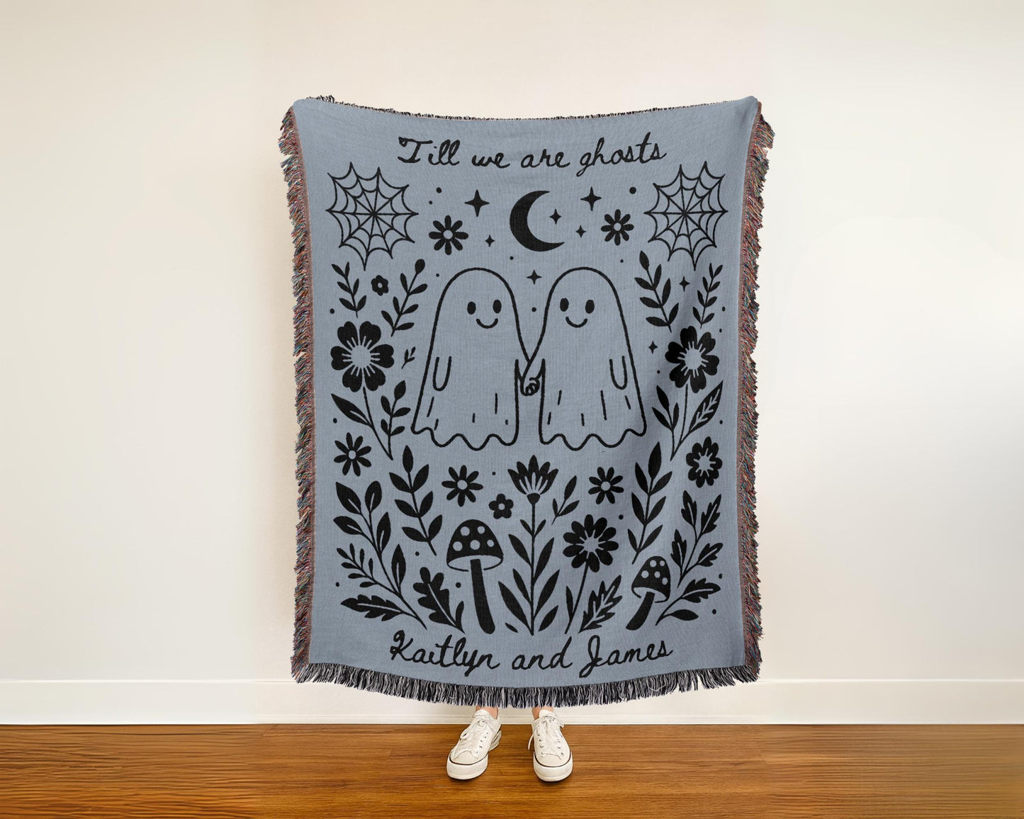 Custom Woven Ghost Couple Blanket