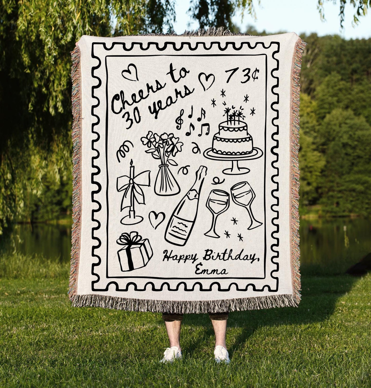 Cheers Birthday Woven Blanket