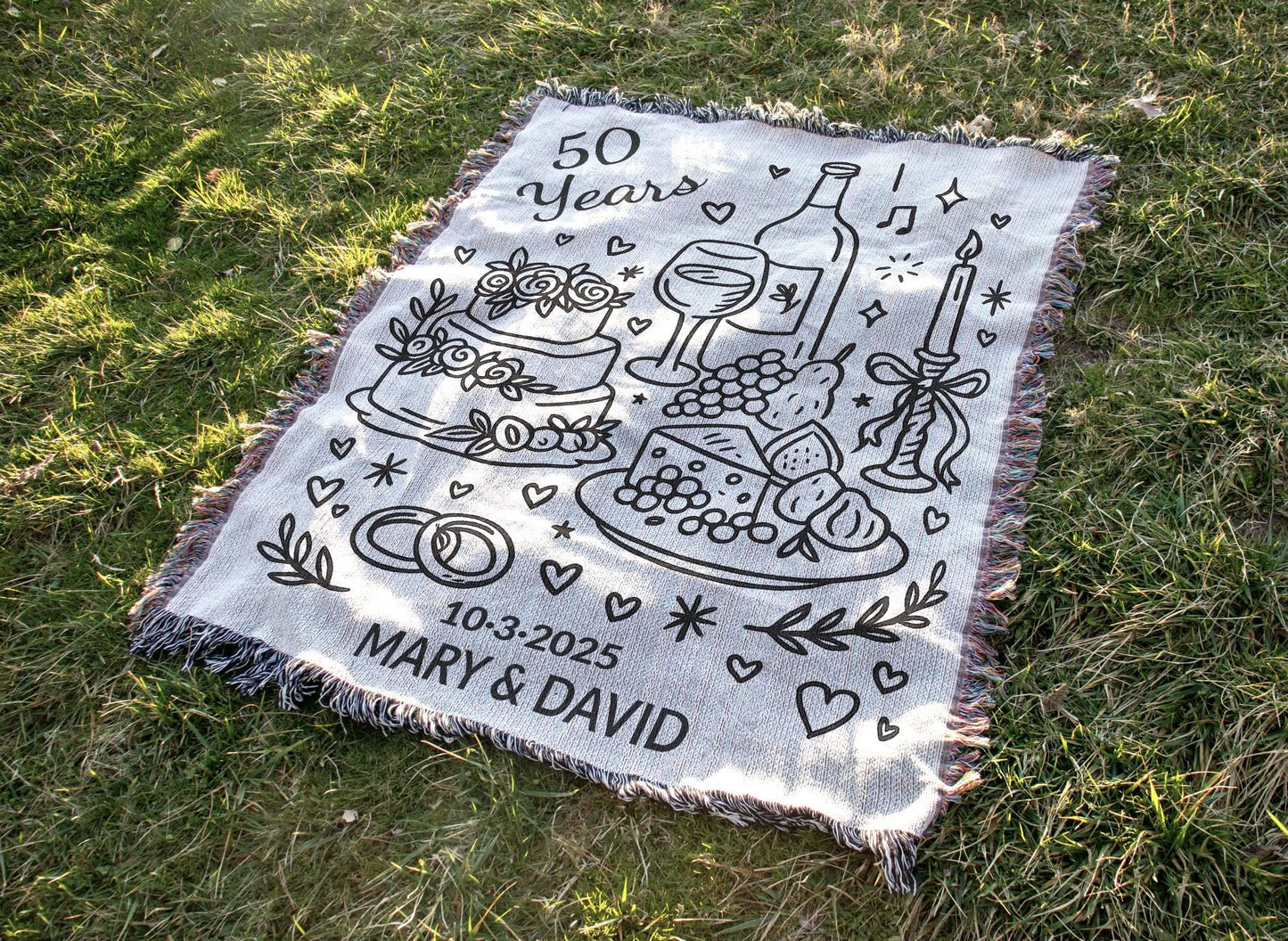 50th Wedding Anniversary Woven Blanket