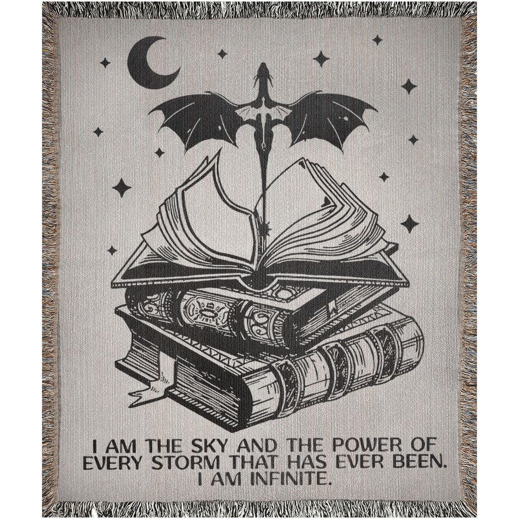 Dragon Book Quote Woven Blanket