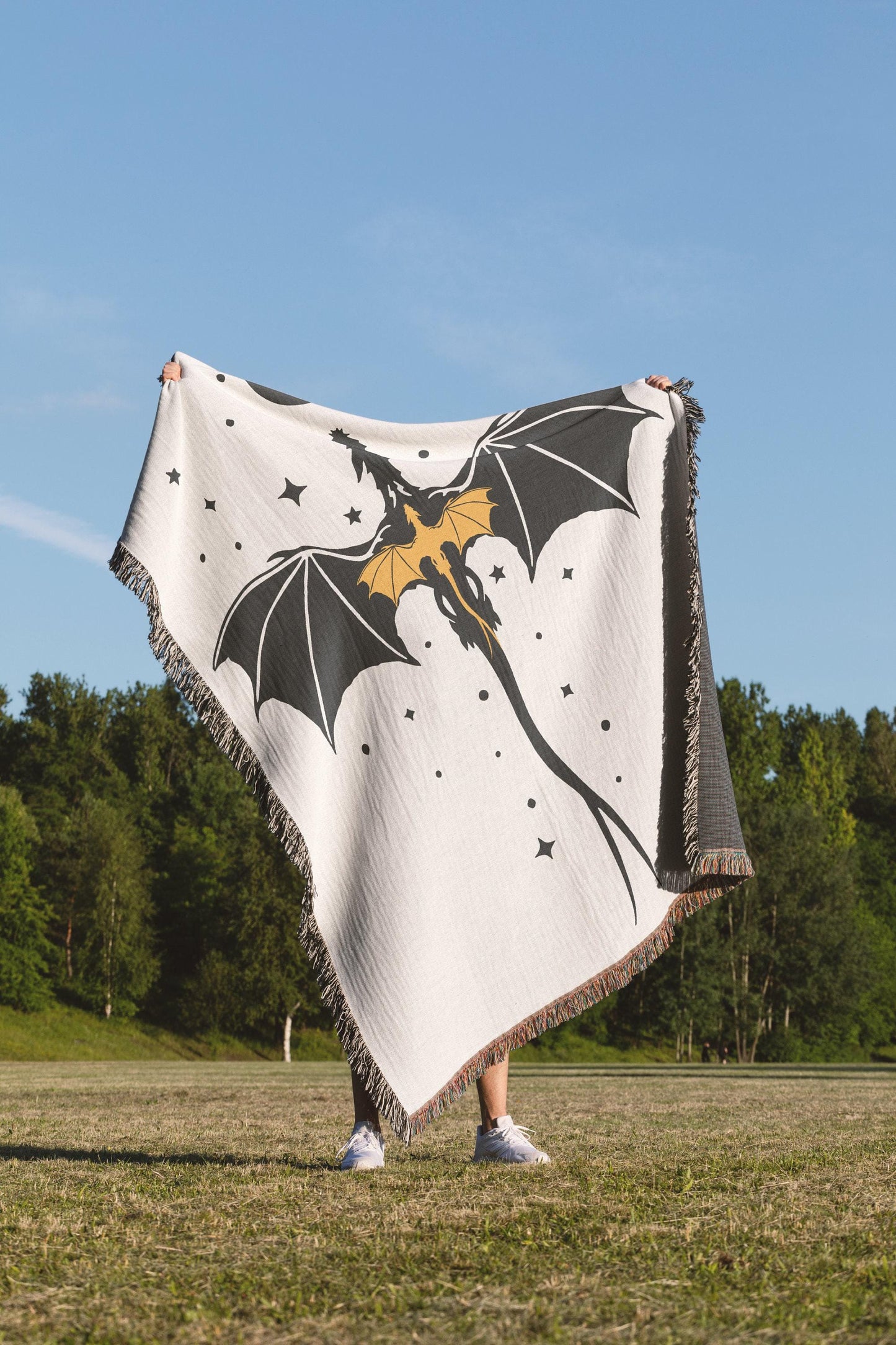 Bookish Dragon Woven Blanket
