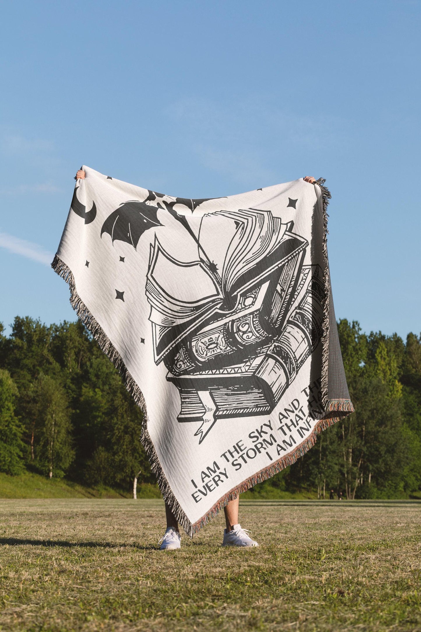Dragon Book Quote Woven Blanket