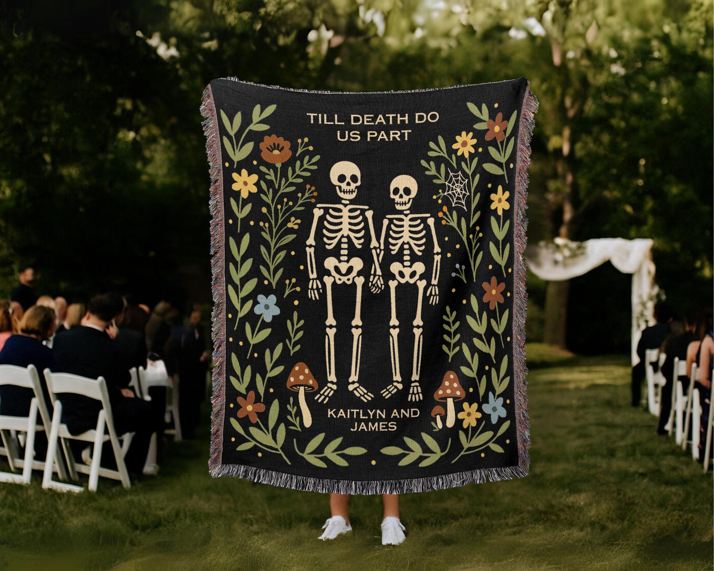 Skeleton Blanket Happy Halloween