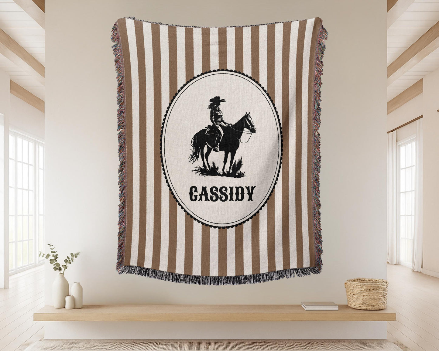 Striped Cowgirl Woven Blanket
