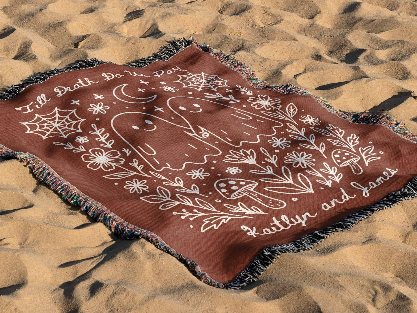 Till Death Do Us Part Ghost Woven Blanket