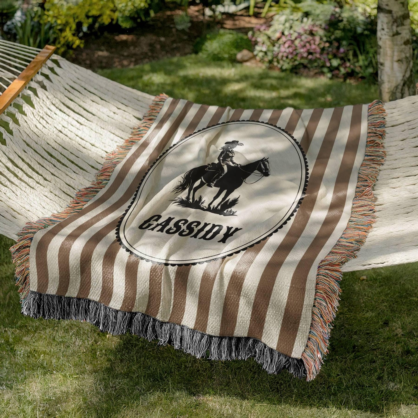 Striped Cowgirl Woven Blanket