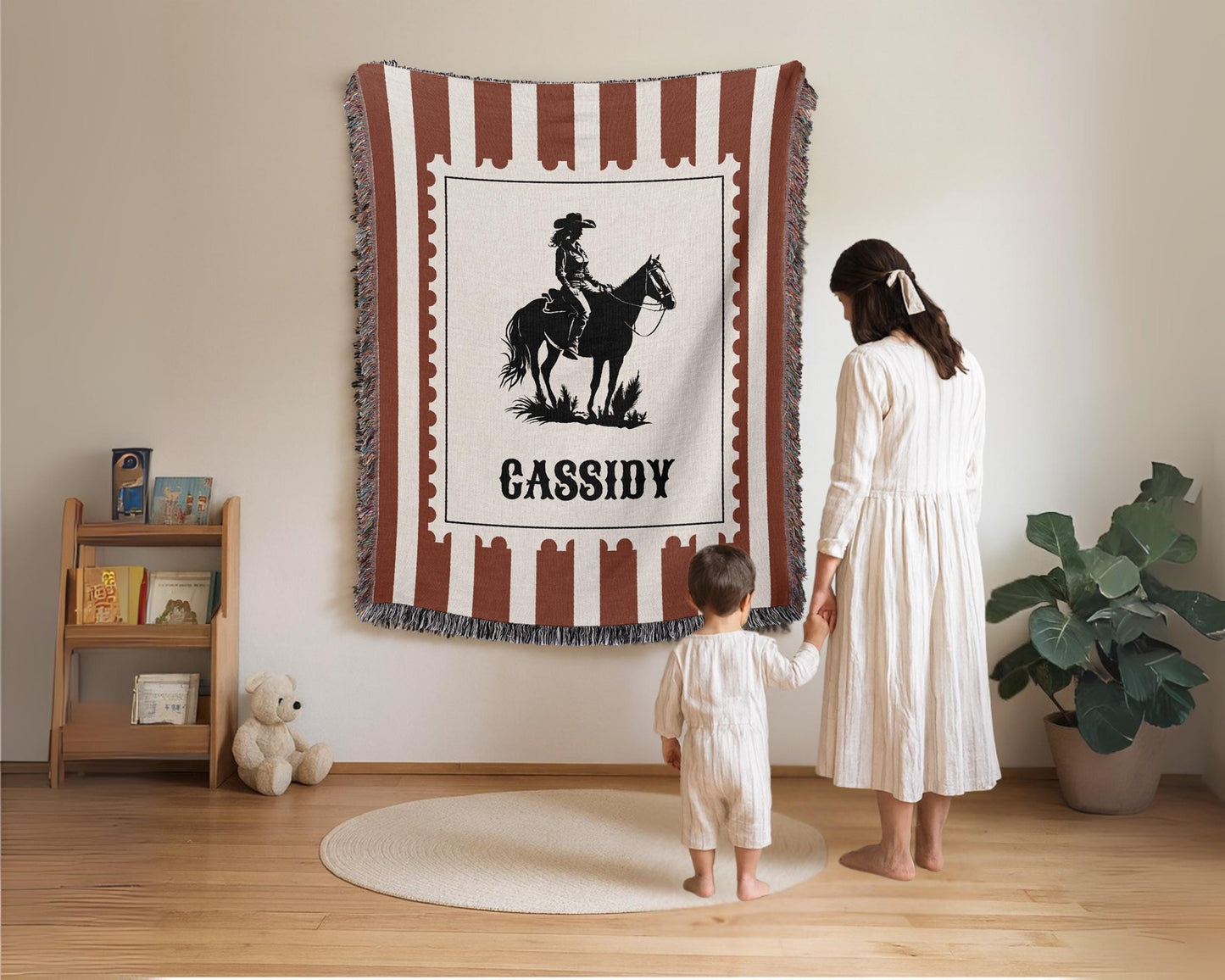 Vintage Cowgirl Woven Blanket