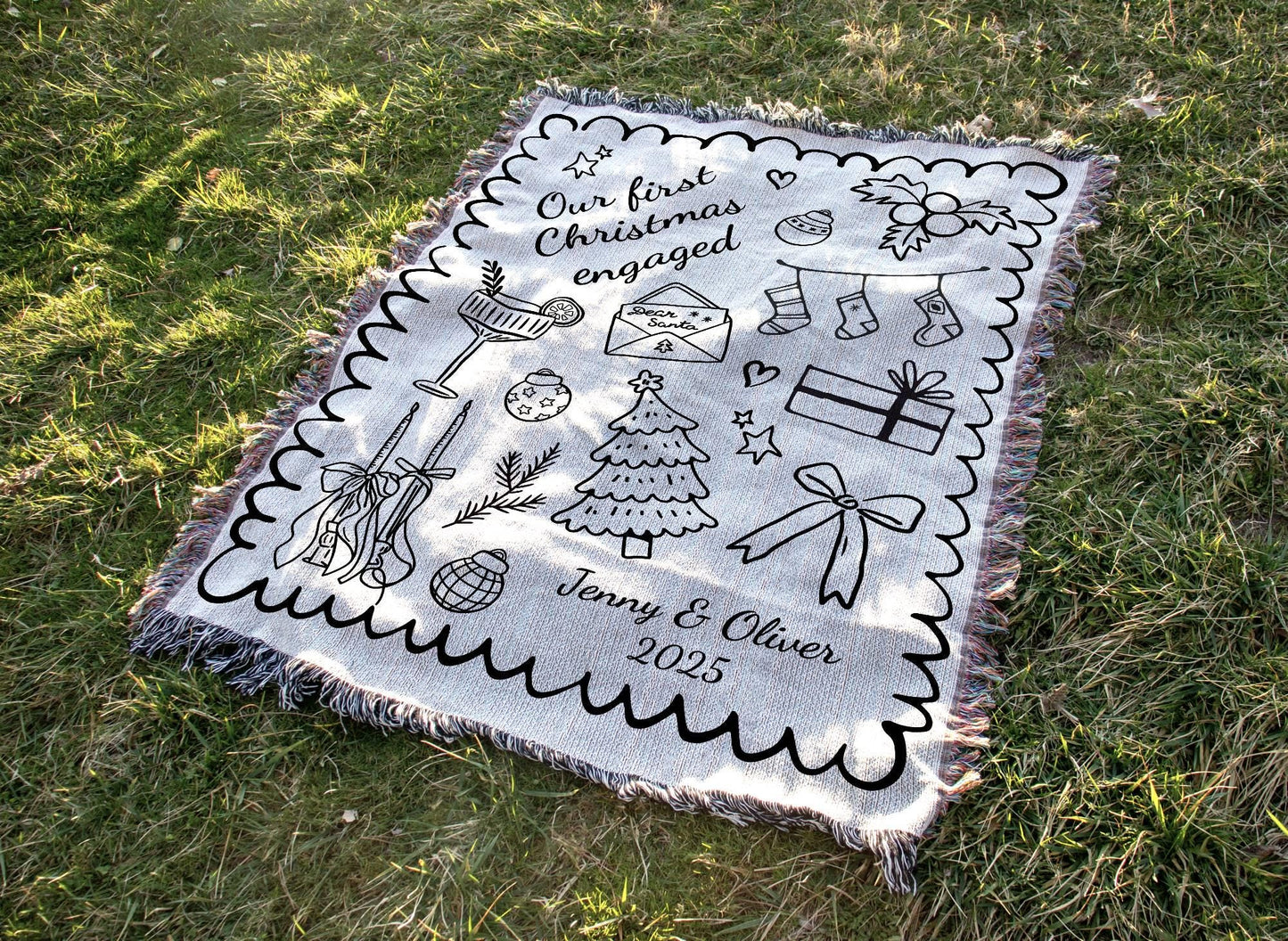 First Christmas Married Woven Blanket
