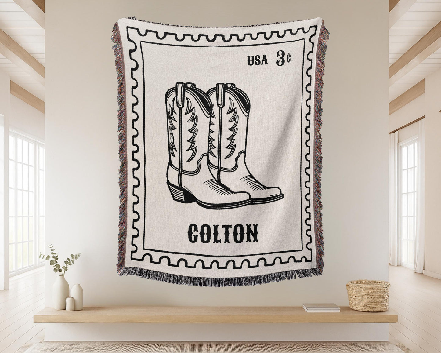 Cowboy Boots Woven Blanket