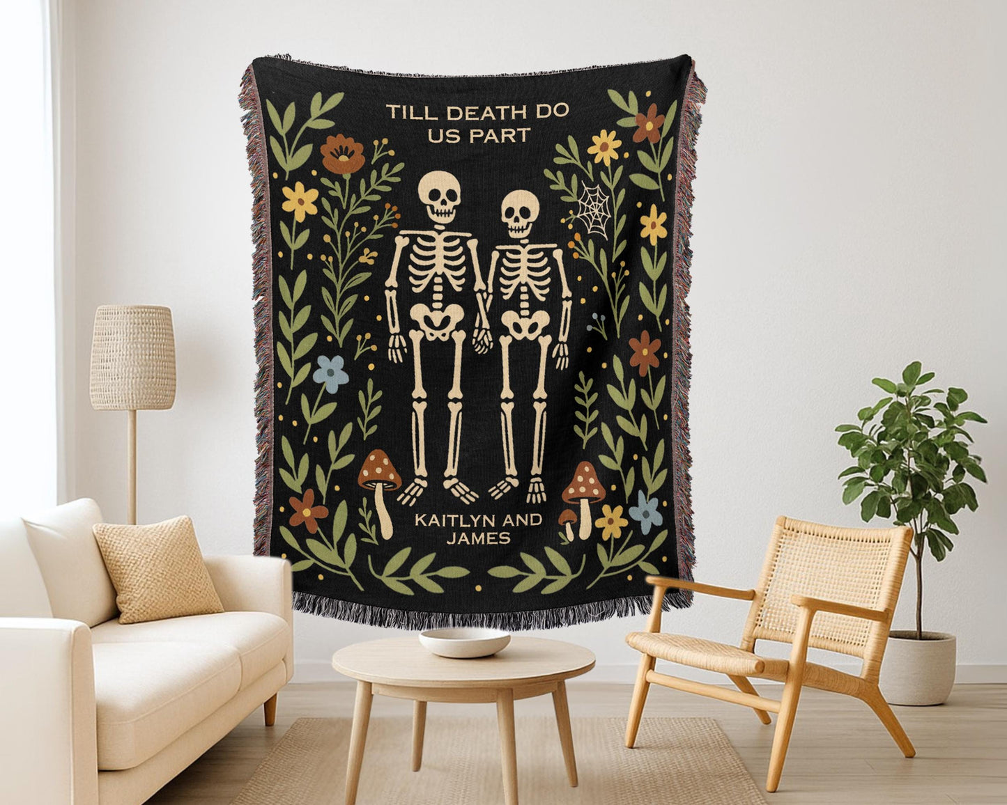 Skeleton Blanket Happy Halloween