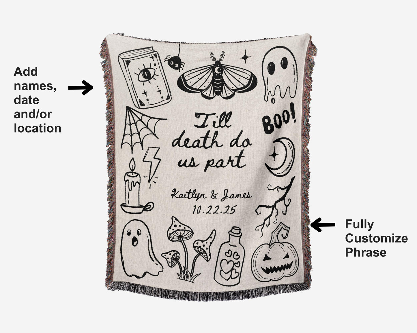 Halloween Wedding Woven Blanket