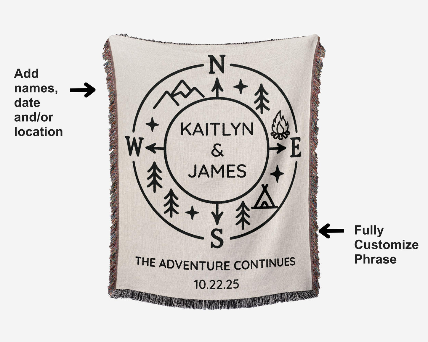 Outdoorsy Couples Woven Blanket