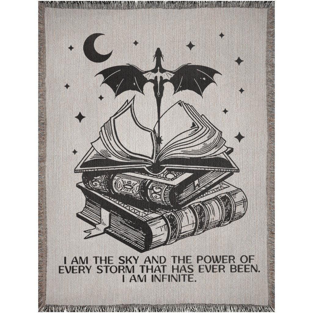 Dragon Book Quote Woven Blanket