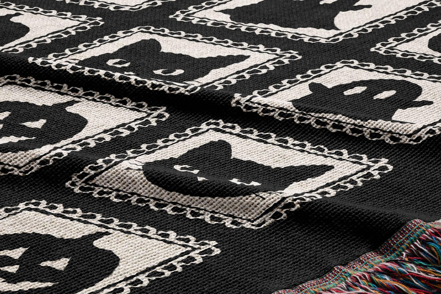 Black Halloween Woven Blanket