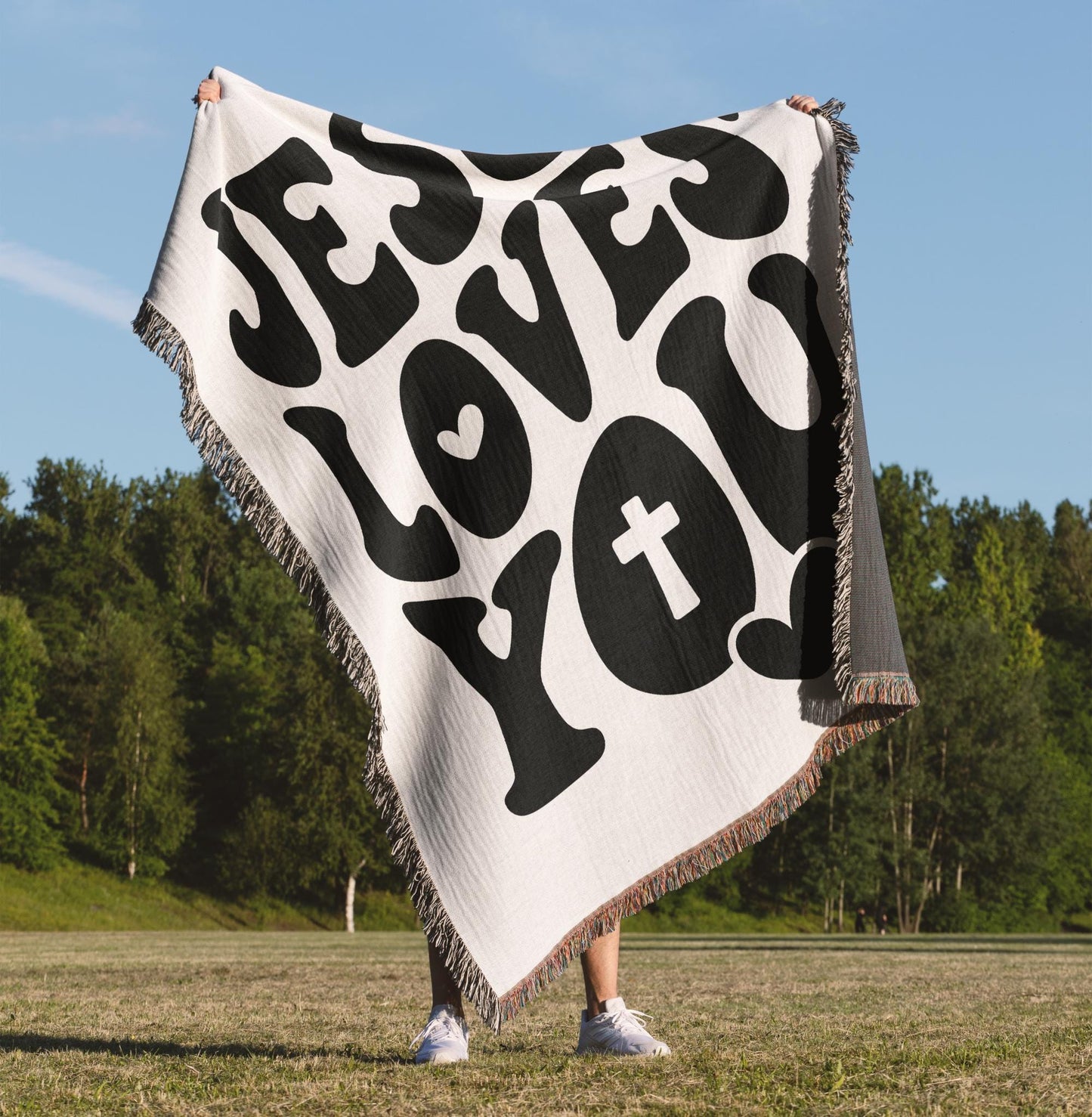 Jesus Loves You Woven Blanket