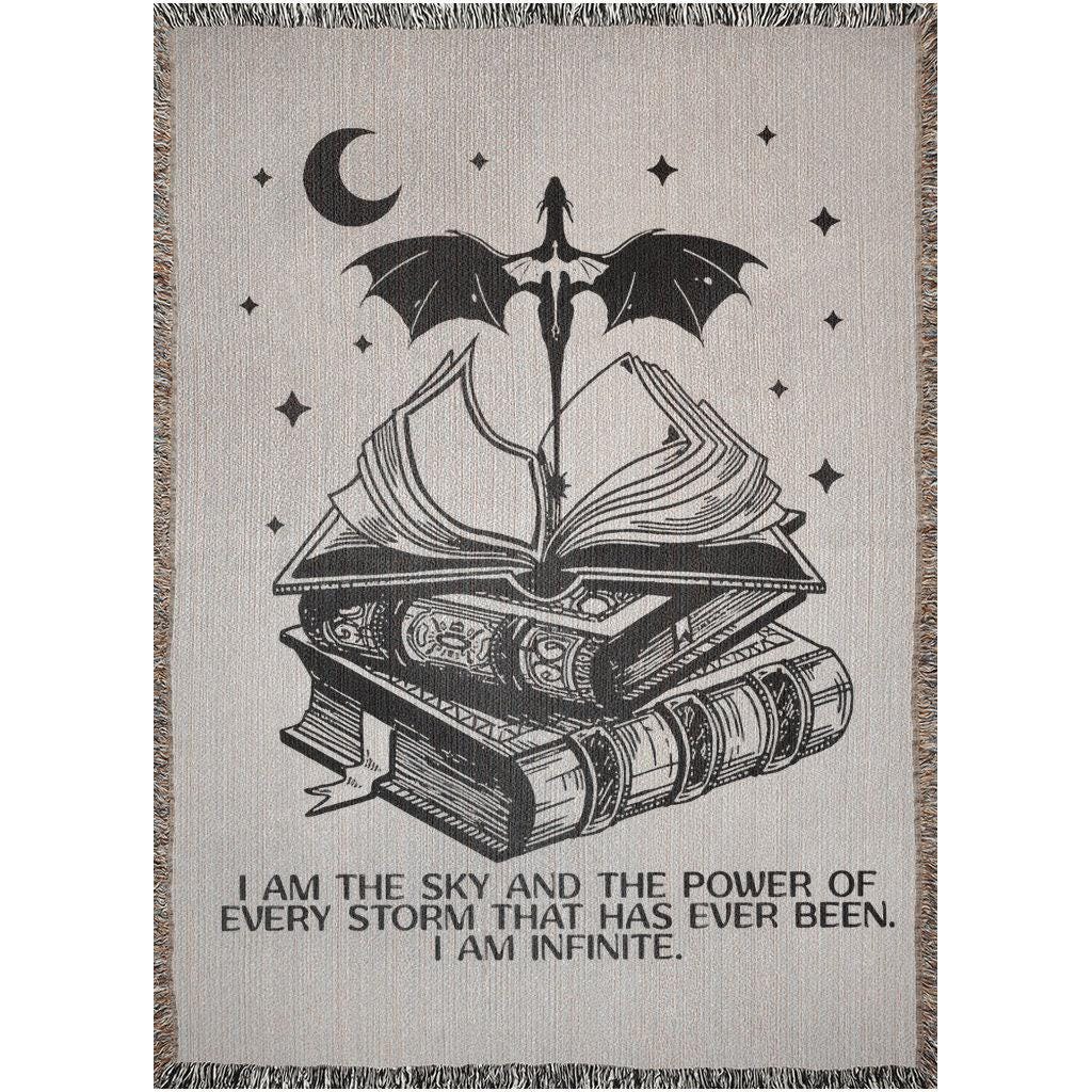 Dragon Book Quote Woven Blanket