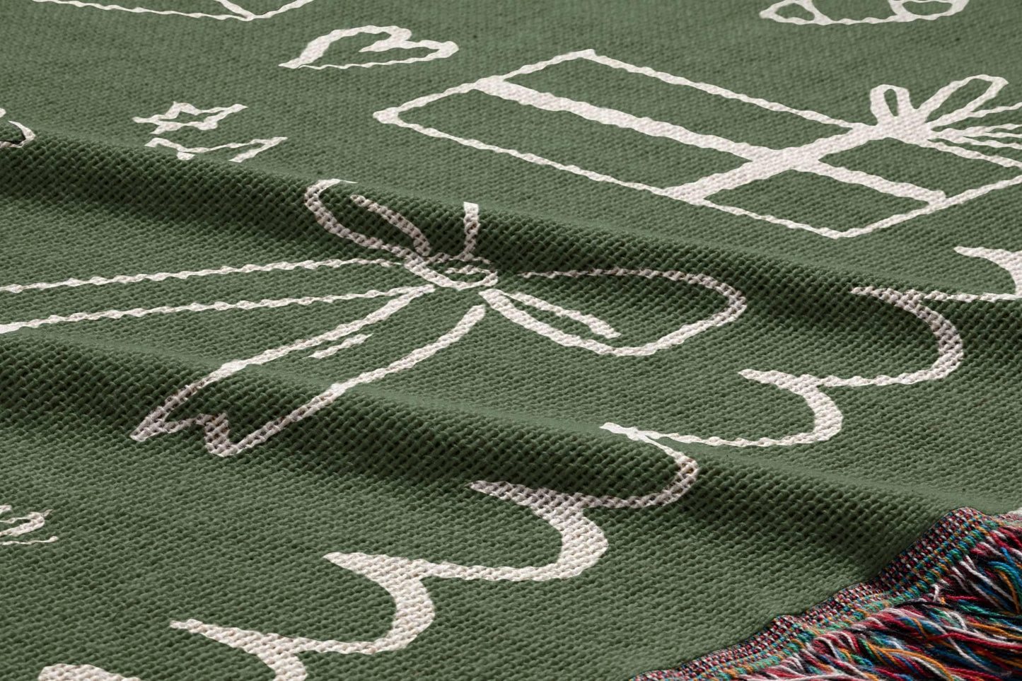 Green First Christmas Married Woven Blanket