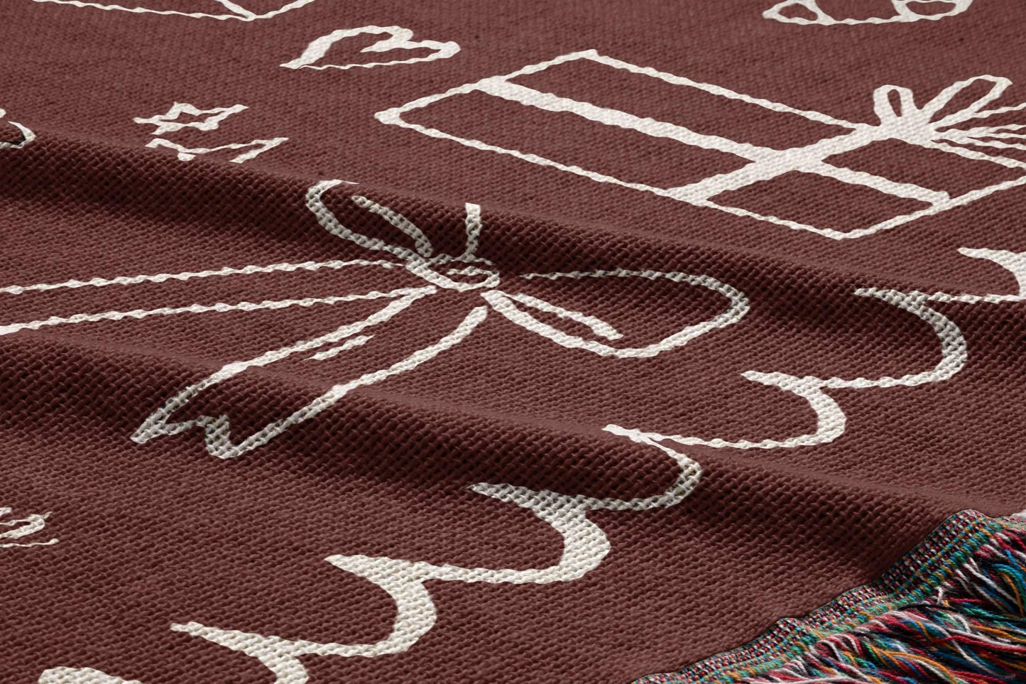Red First Christmas New Home Woven Blanket