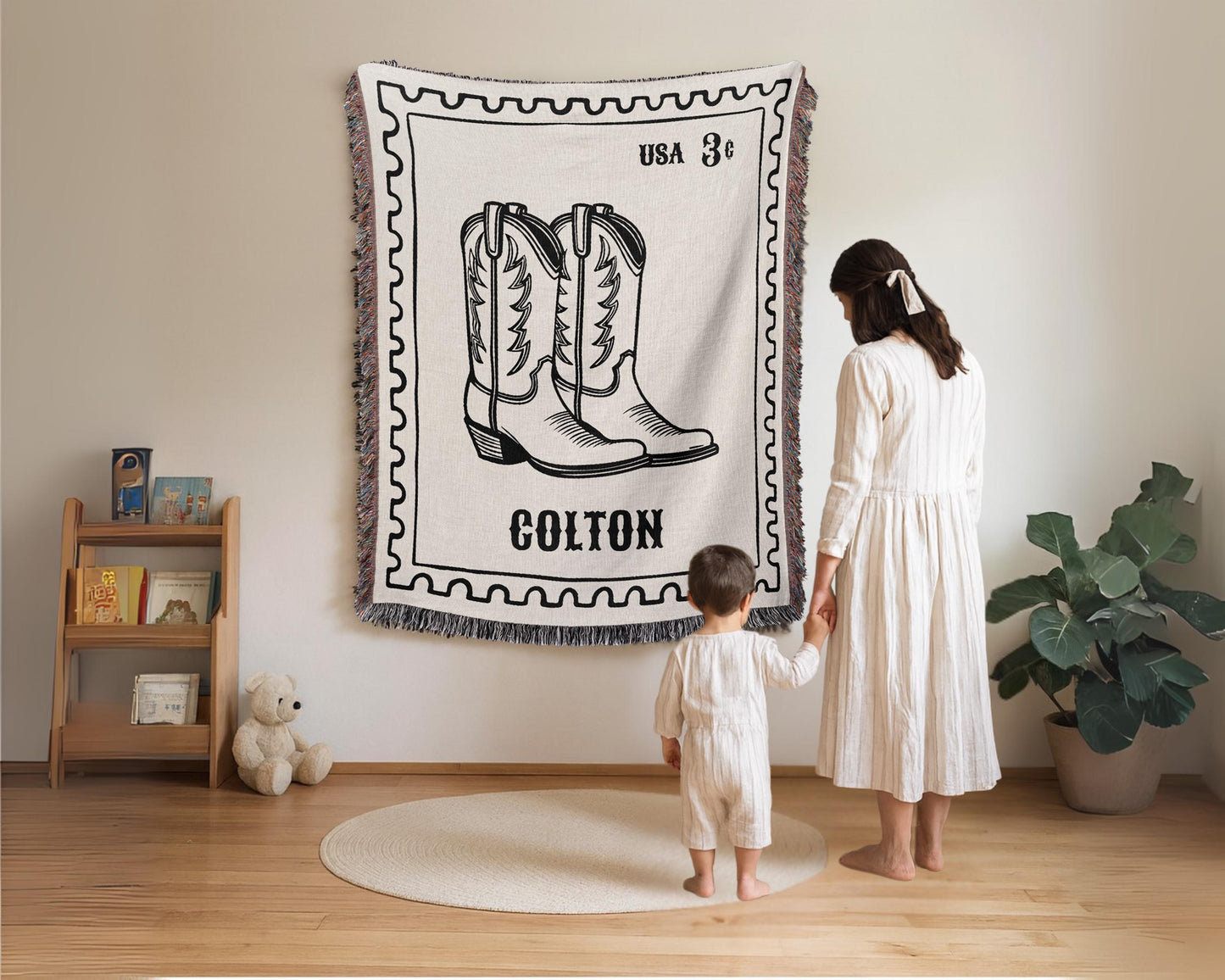 Cowboy Boots Woven Blanket