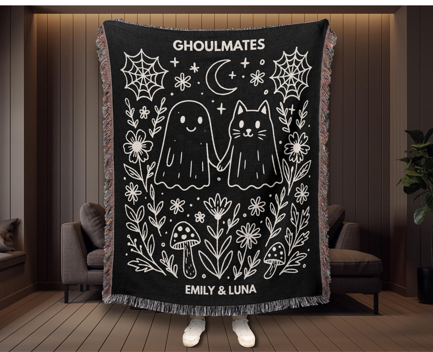 Ghoulmates Halloween Woven Blanket