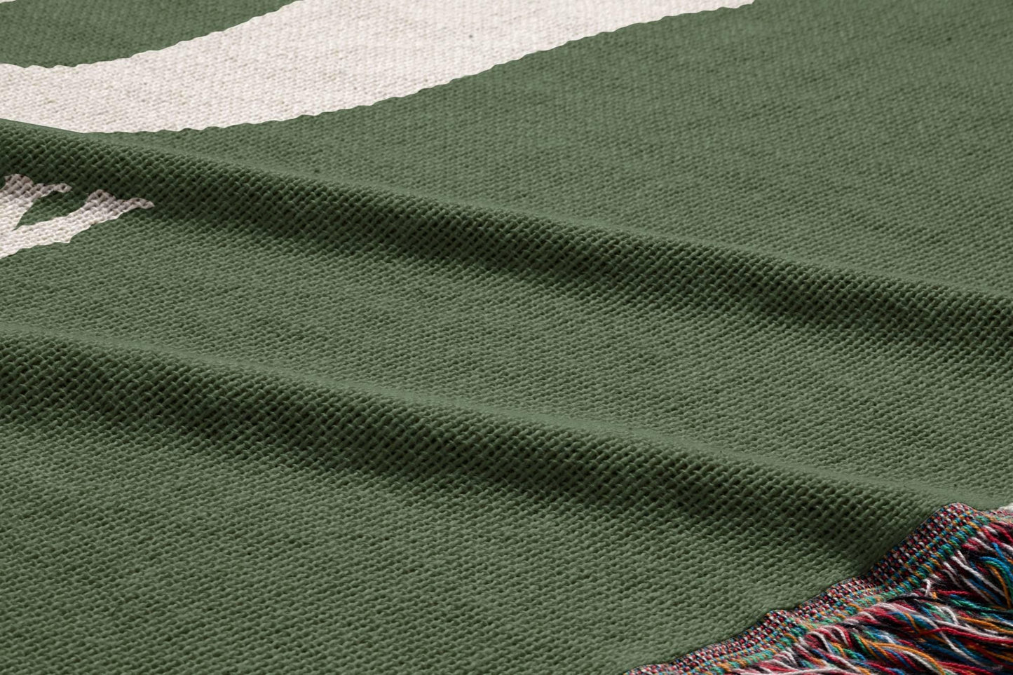 Green Cowboy Initial Woven Blanket