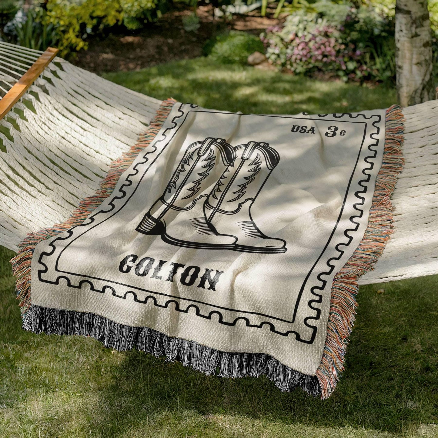 Cowboy Boots Woven Blanket